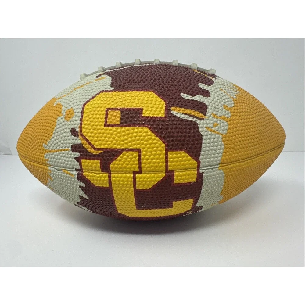 USC Trojans Composite Leather Football Red Gold Yellow Splash Tiedye Baden 11